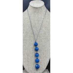 Barse Laguna Agate Slip Necklace- Leather - NWT